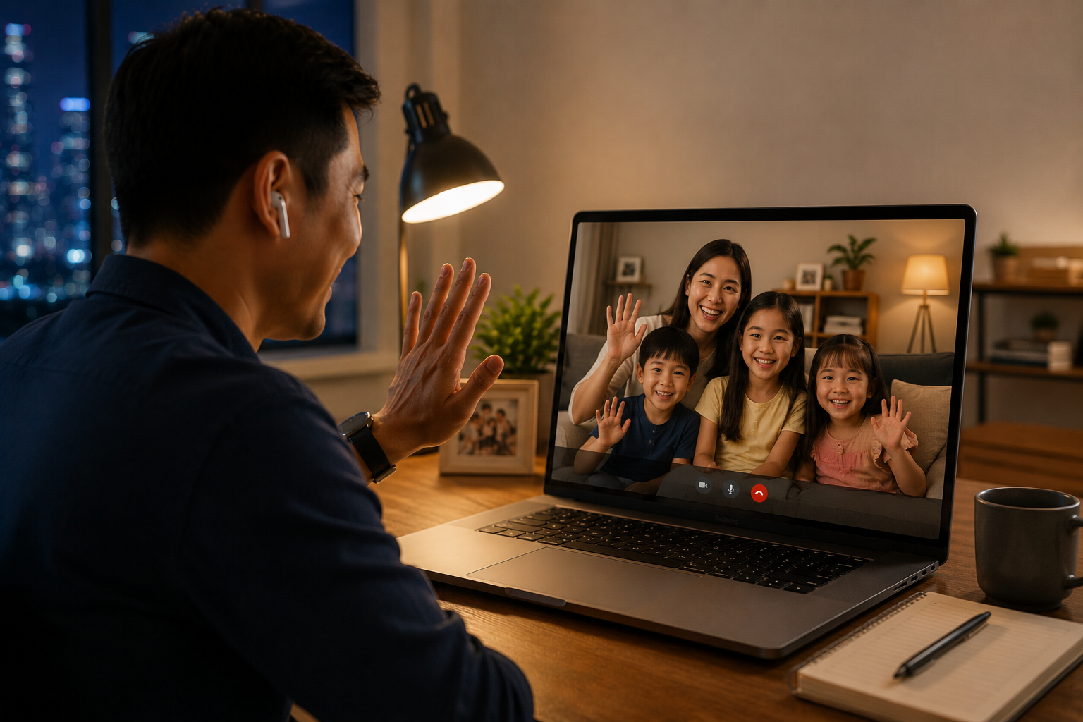 Filipino family looking at a modern Philippine subdivision